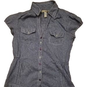 American Rag Cie Blouse Button Up Tie in Back